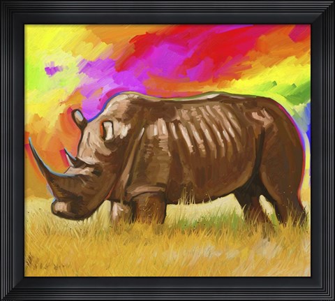 Framed Rhino 2 Print