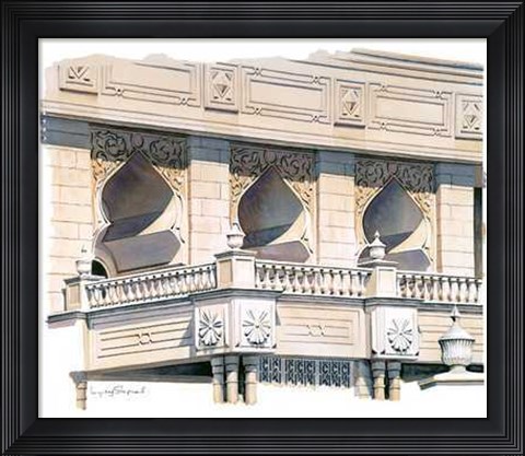 Framed Sunlit Arches, Arabia Print