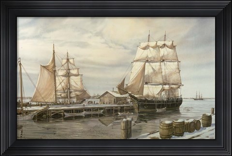 Framed Drying Sails - New Bedford Print
