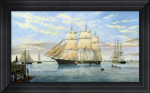 Framed Flying Cloud Under Weigh Print