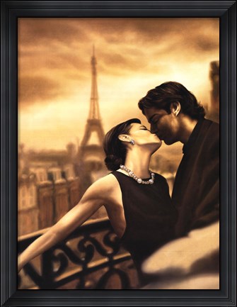 Framed Paris Kiss Print