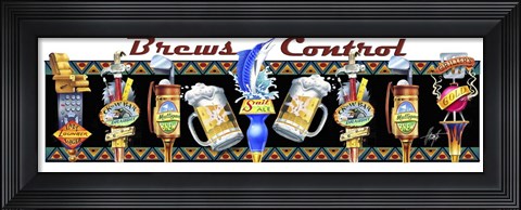 Framed Beer Taps Print