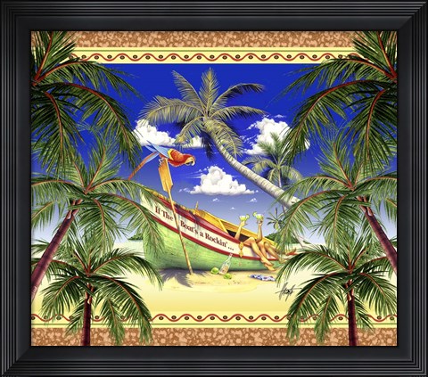 Framed Boat Toast Motif Print