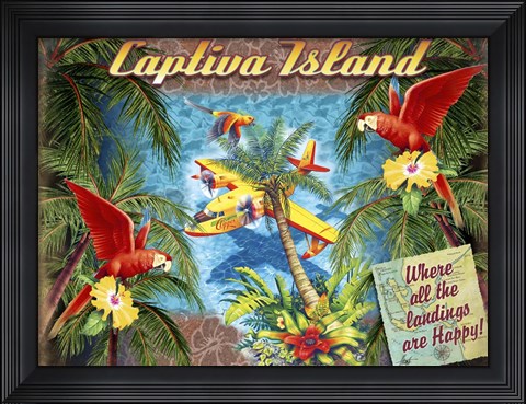 Framed Parrot Palm Clipper Print