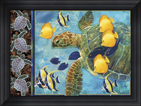 Framed Turtle Hatchlings Print