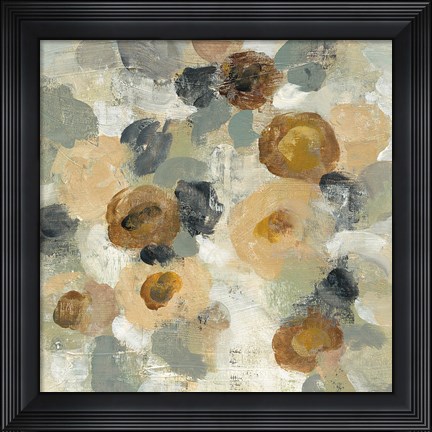 Framed Neutral Floral Beige III Print