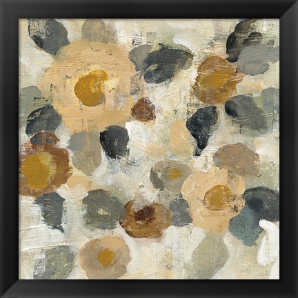 Framed Neutral Floral Beige II Print