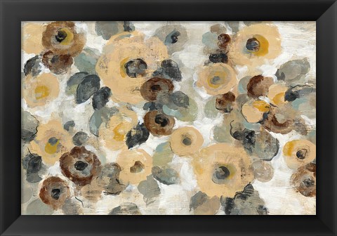 Framed Neutral Floral Beige I Print