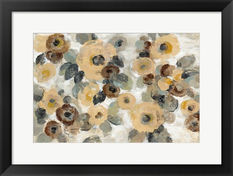 Framed Neutral Floral Beige I Print
