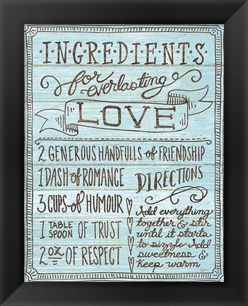 Framed Ingredients for Life III Blue Print