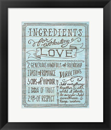 Framed Ingredients for Life III Blue Print