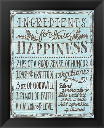 Framed Ingredients for Life II Blue Print