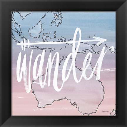 Framed World Traveler Wander Print