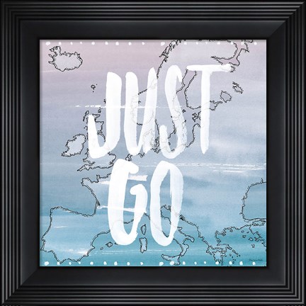 Framed World Traveler Just Go Print