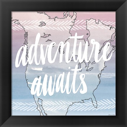 Framed World Traveler Adventure Awaits Print