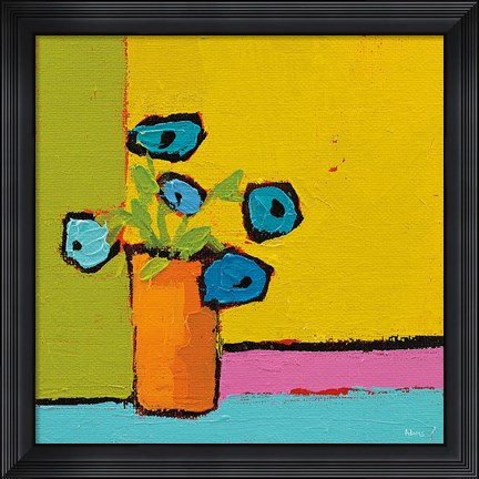 Framed Orange Vase Bright Print