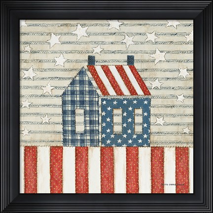 Framed Americana Quilt V Print