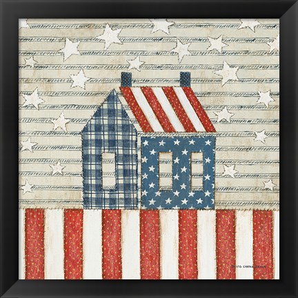 Framed Americana Quilt V Print