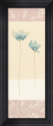 Framed Fleurs Bleues et Ornements I Print