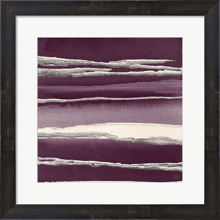 Framed Silver Rose I Purple Print