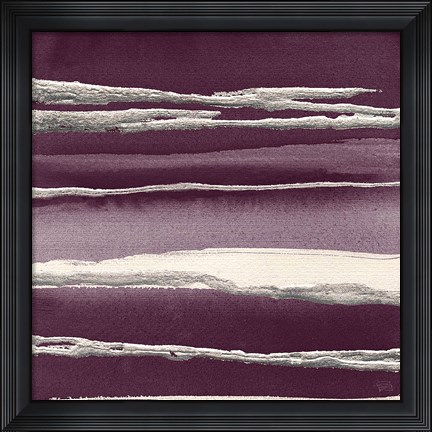 Framed Silver Rose I Purple Print