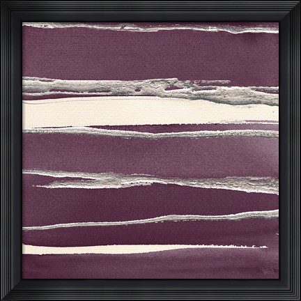 Framed Silver Rose II Purple Print
