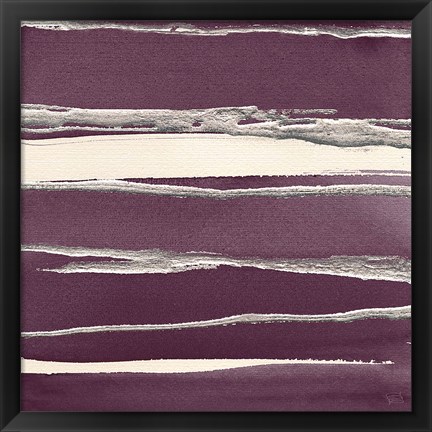 Framed Silver Rose II Purple Print