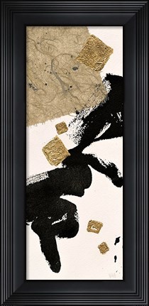 Framed Gilded Collage I on White Print