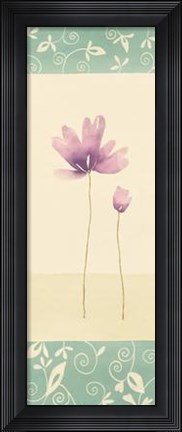 Framed Fleurs Roses et Ornements I Print