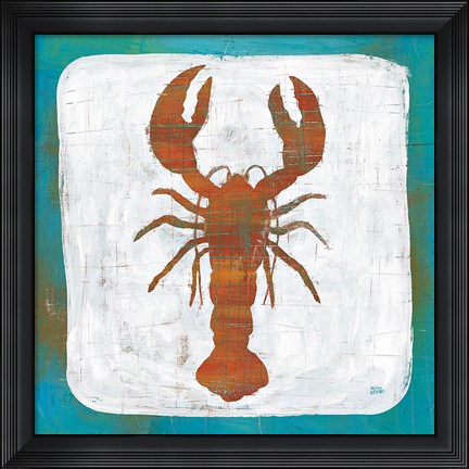 Framed Ahoy II Red Blue Print