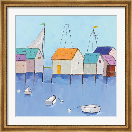 Framed Boat House Row Print