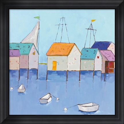 Framed Boat House Row Print