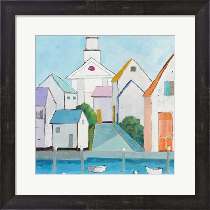 Framed Harbor Town III no Sign Print