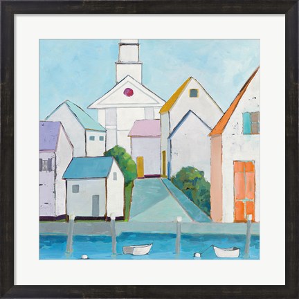 Framed Harbor Town III no Sign Print