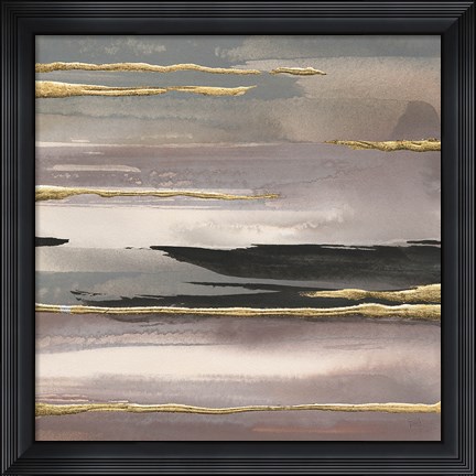 Framed Gilded Morning Fog II Gold Print