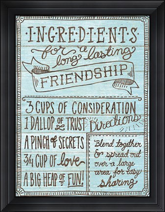 Framed Ingredients For Life IV Blue Print