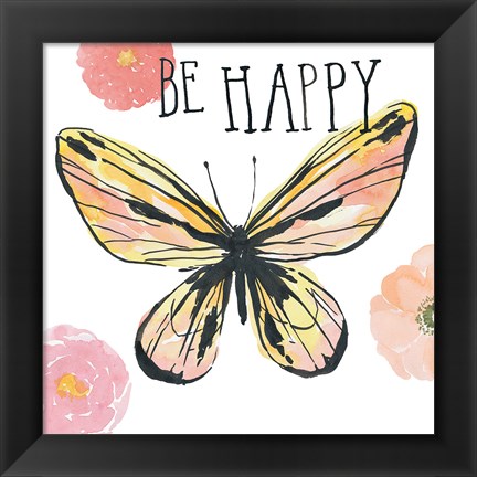 Framed Beautiful Butterfly II Print