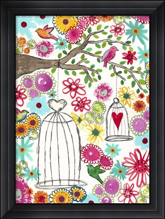 Framed Birds In Paradise - Watercolor Print