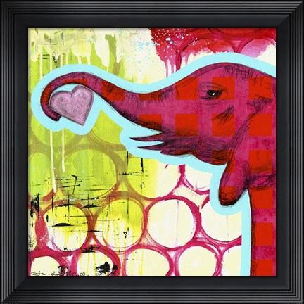 Framed Hot Pink Elephant Print