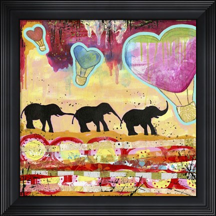 Framed Elephant Walk Print