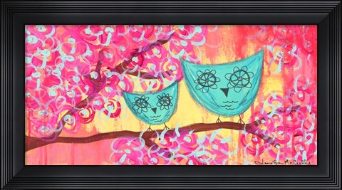 Framed Two Owls Print