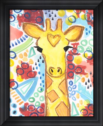Framed Watercolor - Giraffe Print