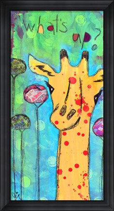 Framed What&#39;s Up Giraffe Print
