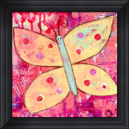 Framed Yellow Butterfly Print