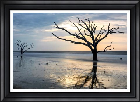 Framed Reflections of Boneyard Beach Print
