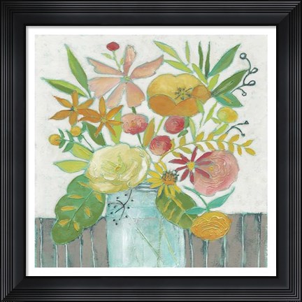 Framed Homestead Floral I Print