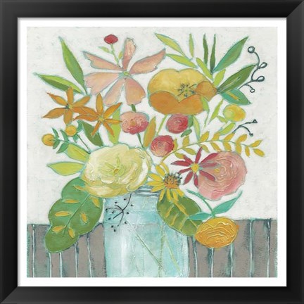 Framed Homestead Floral I Print