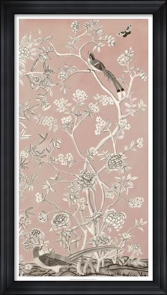 Framed Blush Chinoiserie I Print