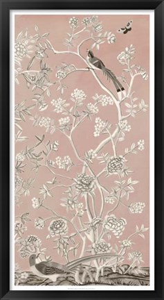 Framed Blush Chinoiserie I Print