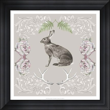 Framed Hare &amp; Antlers I Print